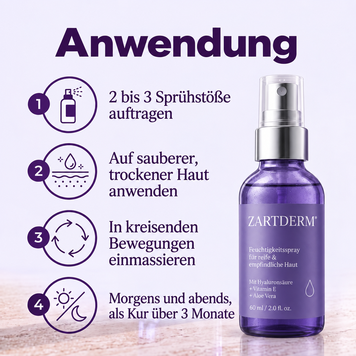 ZARTDERM® Spray gegen blaue Flecken – für empfindliche, dünne Haut