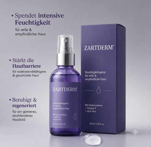ZARTDERM® Feuchtigkeitsspray – Intensive Feuchtigkeit für reife, empfindliche Haut – 60 ml