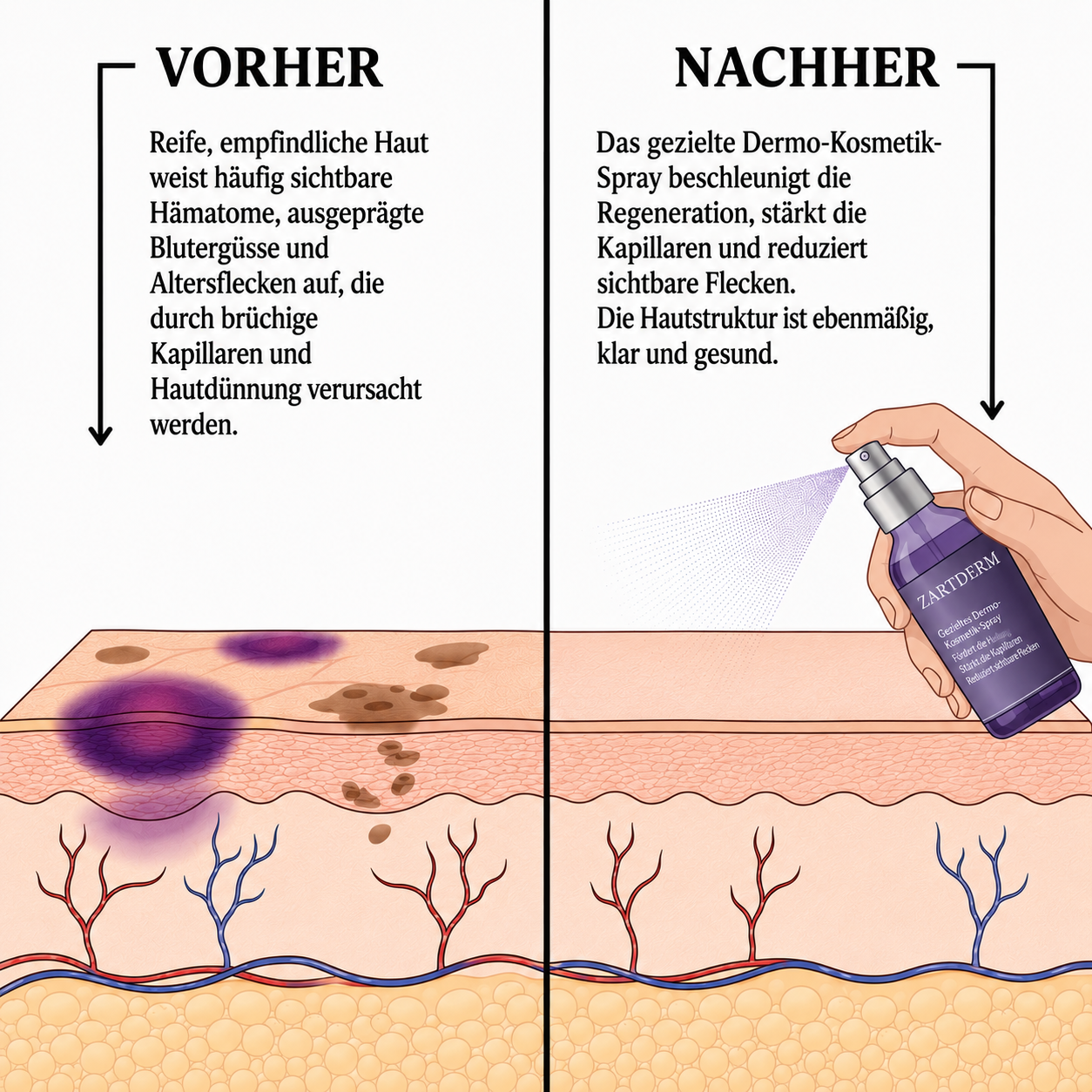 ZARTDERM® Feuchtigkeitsspray – Intensive Feuchtigkeit für reife, empfindliche Haut – 60 ml